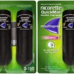 2 x Nicorette QuickMist Duo Cool Berry 1mg Mouth Spray Nicotine (4 x 150 Sprays) - Fast Shipping to USA & Canada