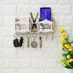 Webelkart Antique Wall Mounted Key Holder for Home/Office Decor/Key Hanger for Wall Decor, Key Stand for Home,Key Chain Decorative Item for Home Jay Shree Radhe Designer Key Holder(11.5" Inches) - Fast Shipping to USA & Canada