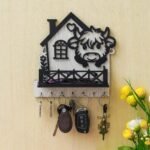 Webelkart Antique Designer Wooden House Keys Hanger Key Holder for Home/Office Decor, Key Holder with Mobile Charging Stand for Wall Decor Key Stand (8.5" Inches - Fast Shipping to USA & Canada