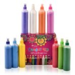 CraftVatika Rangoli Colour Powder Tube Kit Diwali Decoration Items Bottles Tool Floor Art Rang for Home Navratri Pongal Pooja Mandir Decor (Set of 10) - Fast Shipping to USA & Canada