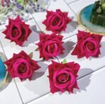 VRB DecTM (Pack of 6) Artificial Rose Velvet Flowers Fake Water Floating Flowers for Pooja Thali, Festival and Events, Home Decor,Diwali Decoration Items and DIY (Purple, 6) - Fast Shipping to USA & Canada