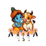 JaipurCrafts Krishna Key Holder with Cow - Wooden Wall Hanging Key Organizer for Home & Office DECOR - 10 inches - Fast Shipping to USA & Canada