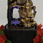 Global Grabbers Polyresin Table Top Indoor Outdoor Water Fall Fountain with LED Lights Home Decor Decoration Gift Gifting Items-GOL_BRO-SF20-(000) - Fast Shipping to USA, Canada & India