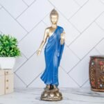 Global Grabbers New Standing Buddha Statue showpiece Idol Home Decor Items for Living Room and Gifts (Blue Golden) - Fast Shipping to USA, Canada & India