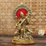 JaipurCrafts Premium Gold Plated Saraswati Idol Murti Statue for Home and Pooja Decor| Saraswati Murti for Gift, 33 x 13 Centimeters - Fast Shipping to USA & Canada