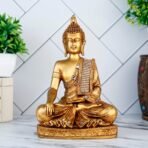 Global Grabbers New Sitting Buddha Statue showpiece Idol Home Decor Items for Living Room and Gifts (Golden 4) - Fast Shipping to USA, Canada & India