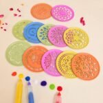 CraftVatika Rangoli Kolam Stencil Set of 12, Diwali Decoration Items, Rangoli Making Stencils for Floor Decorations, Reusebale Rangoli Stencils (15.5 CM Round) - Fast Shipping to USA & Canada