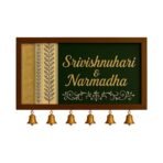 Webelkart Wooden Customised House Name Plate With Golden Bell For Home Entrance Outdoor - Door name plates | Name Plate Office Entrance (14 x 10 inches) Customized name plate - Fast Shipping to USA & Canada