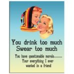 Sehaz Artworks Home Decor Items | living Room Decorative Items | Wall Decor | Room Decor | DrinkTooMuch' Rust Looks Wall Sign for Wall Decoration Tin Sign (MDF, 30 cm x 20 cm x 0.3 cm) - Fast Shipping to USA & Canada