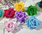 VRB DecTM (Pack of 6) Artificial Rose Velvet Flowers Fake Water Floating Flowers for Pooja Thali, Festival and Events, Home Decor,Diwali Decoration Items and DIY (Multi Mix Assorted, 6) - Fast Shipping to USA & Canada