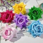 VRB DecTM (Pack of 6) Artificial Rose Velvet Flowers Fake Water Floating Flowers for Pooja Thali, Festival and Events, Home Decor,Diwali Decoration Items and DIY (Multi Mix Assorted, 6) - Fast Shipping to USA & Canada