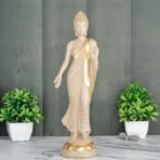 Global Grabbers New Standing Buddha Statue showpiece Idol Home Decor Items for Living Room and Gifts (Stone White) - Fast Shipping to USA, Canada & India