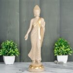 Global Grabbers New Standing Buddha Statue showpiece Idol Home Decor Items for Living Room and Gifts (Stone White) - Fast Shipping to USA, Canada & India