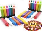 CraftVatika 24 Rangoli Colour Powder Tube Kit Diwali Decoration Items Bottles Tool Floor Art Rang for Home Navratri Pongal Pooja Mandir Decor (Pack of 24) - Fast Shipping to USA & Canada