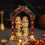 JaipurCrafts Premium Gold Plated Lakshmi Ganesh Idol Murti for Home and Pooja Room Gold Plated Statue Idol for Car Dashboard, Home, Office DECOR, Gifting Decorative Showpiece - Fast Shipping to USA & Canada