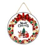 Webelkart Antique Merry Christmas Printed Wall Hanging/Front Door Hanging for Home and Christmas Decorations Items Christams Hanging (10" inches) - Fast Shipping to USA & Canada
