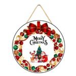 Webelkart Antique Merry Christmas Printed Wall Hanging/Front Door Hanging for Home and Christmas Decorations Items Christams Hanging (10" inches) - Fast Shipping to USA & Canada