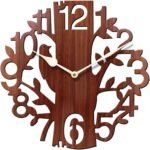 Sehaz Artworks Wall Watch for Home | Wooden Wall Clock for Living Room Stylish Wall Clock | Analog Clocks for Home - 10 Inch Brown - Fast Shipping to USA & Canada