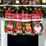 VRB DecTM 4 Pcs Christmas Stocking Decorations, Gift Socks, Hanging Vintage Combo (4 Pcs) - Fast Shipping to USA & Canada