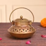 Craftvatika Iron Degchi Dhoop Holder and Antique Items Tealight Candle Holder, Elegant Metal Degchi Handi Candle Holder for Home Decor, Traditional Style Iron Dhoop Holder - Fast Shipping to USA & Canada