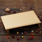 Webelkart Wooden Brass Fitted Golden Rajwadi Chowki/Patla/Pooja Chowki for Home and Puja Decor- 12X 9 inches(Size-1) - Fast Shipping to USA & Canada