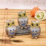 JaipurCrafts Polyresin Owl Family Set Showpiece, 3 in, Multicolour, 3 Piece - Fast Shipping to USA & Canada
