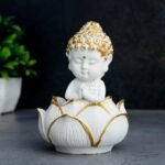 Global Grabbers Laughing Buddha Baby Monk Idol Statue Showpiece Home Decor Items for Living Room and Gifts-WT_GOL-LBMK4 - Fast Shipping to USA, Canada & India