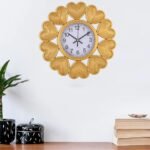 Xtore Modern Round Wall Clock with Luxurious Golden Finish (Pack of 1, Golden) - Fast Shipping to USA & Canada