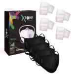 Xtore N-95 Ultra Comfortable Anti Pollution Mask | Without Breathing Valve - (Pack of 4 masks, 8 filters) - Fast Shipping to USA & Canada
