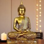 Global Grabbers New 25 Centimetre Meditating Sitting Buddha Statue showpiece Idol Home Decor Items for Living Room and Gifts (1, GOL4-BS2) - Fast Shipping to USA, Canada & India