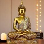 Global Grabbers New 25 Centimetre Meditating Sitting Buddha Statue showpiece Idol Home Decor Items for Living Room and Gifts (1, GOL4-BS2) - Fast Shipping to USA, Canada & India