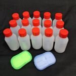 Pack of 15 | 50ml Empty Gangajal Bottles with 2 Travel Paper Soaps | Reusable for Pooja, Travel, and Storage Portable & Refillable Container For Hair Oils Shampoo Conditionar - Fast Shipping to USA & Canada