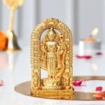 CraftVatika Metal Ram Lalla Idol Ayodhya Golden Metal Shree Ram Lalla Murti Ayodhya Ram Idol for Home Decor, Pooja, Temple Mandir Housewarming Gifts Unique Set of 1 (Height - 2.7 Inch) - Fast Shipping to USA & Canada