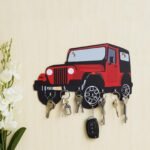 Webelkart Premium HD UV Printed Thar Designer Wooden Key Holder Home and Office Decor (12 Inch x 5.5 Inch, Wood, Multicolor)- 7 Hooks - Fast Shipping to USA & Canada