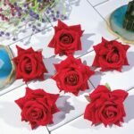 VRB DecTM (Pack of 6) Artificial Rose Velvet Flowers Fake Water Floating Flowers for Pooja Thali, Festival and Events, Home Decor,Diwali Decoration Items and DIY (Red, 6) - Fast Shipping to USA & Canada