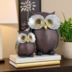 Global Grabbers Owl Statue for Good Luck Showpiece Home Decor Items for Living Room and Gifts (Maroon) - Fast Shipping to USA, Canada & India
