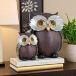Global Grabbers Owl Statue for Good Luck Showpiece Home Decor Items for Living Room and Gifts (Maroon) - Fast Shipping to USA, Canada & India