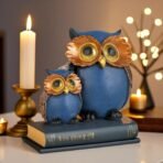 Global Grabbers Owl Statue for Good Luck Showpiece Home Decor Items for Living Room and Gifts (Blue) - Fast Shipping to USA, Canada & India