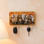 Webelkart Decorative Wooden Key Holder for Home Decor,Wall Mounted Key Organizer, Key Chain Holder (Elephant Key Holder) - Fast Shipping to USA & Canada