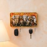 Webelkart Decorative Wooden Key Holder for Home Decor,Wall Mounted Key Organizer, Key Chain Holder (Elephant Key Holder) - Fast Shipping to USA & Canada