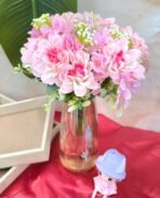 VRB Dec 2 Pcs Artificial Flower Bunch Lily Star, Flowers Sticks Artificial Flowers for Home Decor,Bedroom, Living Room, Table, Balcony, Office, Wedding, Pooja. (Pink Lily Bunch) - Fast Shipping to USA & Canada