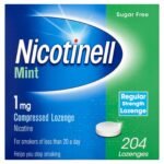 Nicotinell Nicotine Lozenge, Quit Smoking Aid, Sugar Free Mint Flavour, 1 mg, 204 Pieces - Fast Shipping to USA & Canada