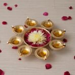 Webelkart Diya Shape Flower Decorative Urli Bowl for Home Decor Bowl for Floating Flowers and Tea Light Candles Home,Office and Table Decor| Decorative Items for Home (Designs-1) - Fast Shipping to USA & Canada
