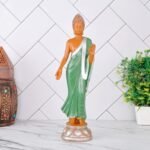 Global Grabbers New Standing Buddha Statue showpiece Idol Home Decor Items for Living Room and Gifts (Green Brown) - Fast Shipping to USA, Canada & India