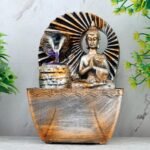 Global Grabbers Polyresin Table Top Indoor Outdoor Water Fall Fountain with LED Lights Home Decor Decoration Gift Gifting Items-A_ORG-SF4 - Fast Shipping to USA, Canada & India