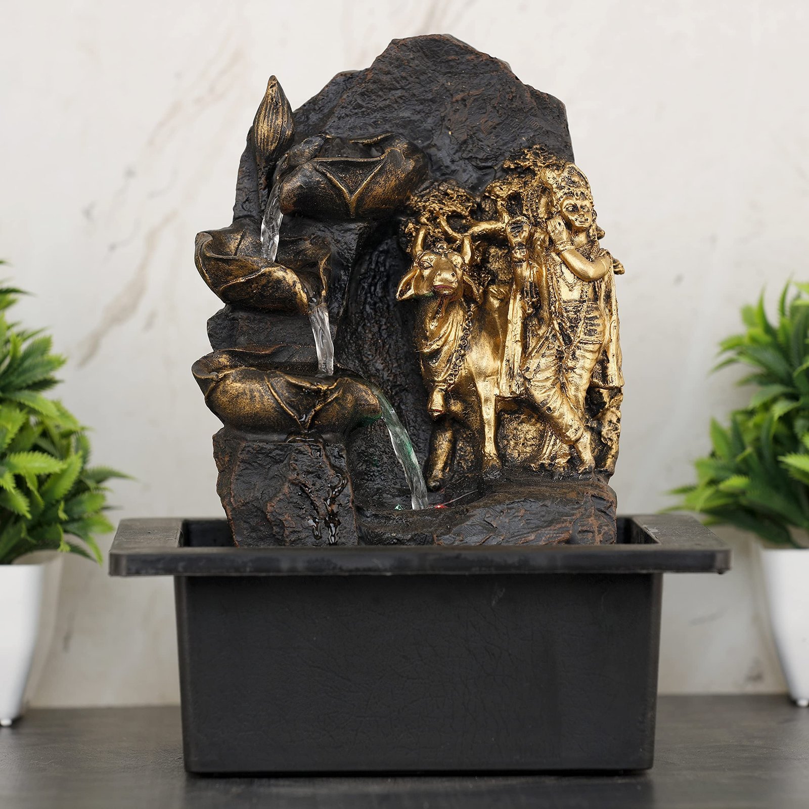 910AT-GCFZL-1.jpg Global Grabbers Polyresin Table Top Indoor Outdoor Water Fall Fountain with LED Lights Home Decor Decoration Gift Gifting Items-GOL_BRO-SF5-(000) - Fast Shipping to USA, Canada & India - Image 1
