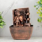 Global Grabbers Polyresin Table Top Indoor Outdoor Water Fall Fountain with LED Lights Home Decor Decoration Gift Gifting Items-A_COP-SF23 - Fast Shipping to USA, Canada & India