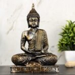 Global Grabbers Polyresin Sitting Buddha Idol Statue Showpiece for Home Decor Decoration Gift Gifting Items-A_ORG- BS2-(00), Orange - Fast Shipping to USA, Canada & India