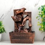 Global Grabbers Polyresin Table Top Indoor Outdoor Water Fall Fountain with LED Lights Home Decor Decoration Gift Gifting Items-A_COP-S5 - Fast Shipping to USA, Canada & India