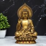 Global Grabbers New Sitting Buddha Statue showpiece Idol Home Decor Items for Living Room and Gifts (Golden 4) - Fast Shipping to USA, Canada & India
